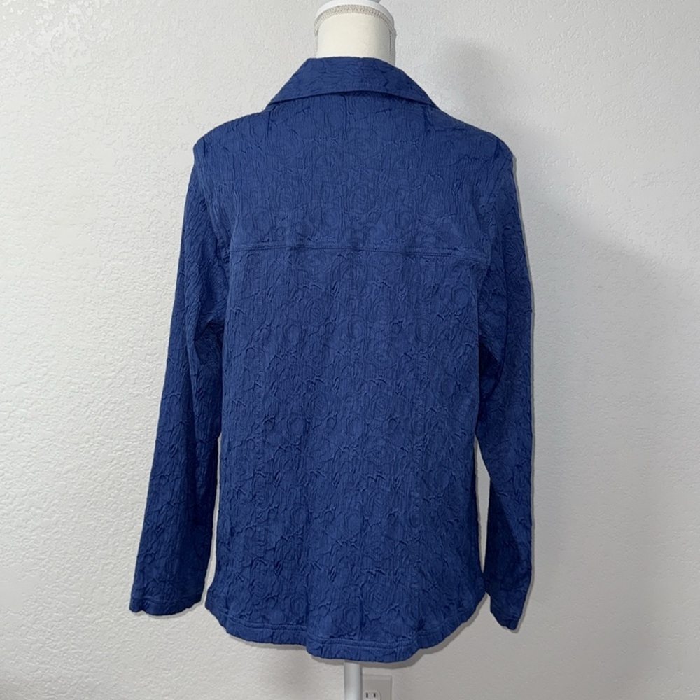 Tanjay Navy Textured Button-Down Jacket - image 3